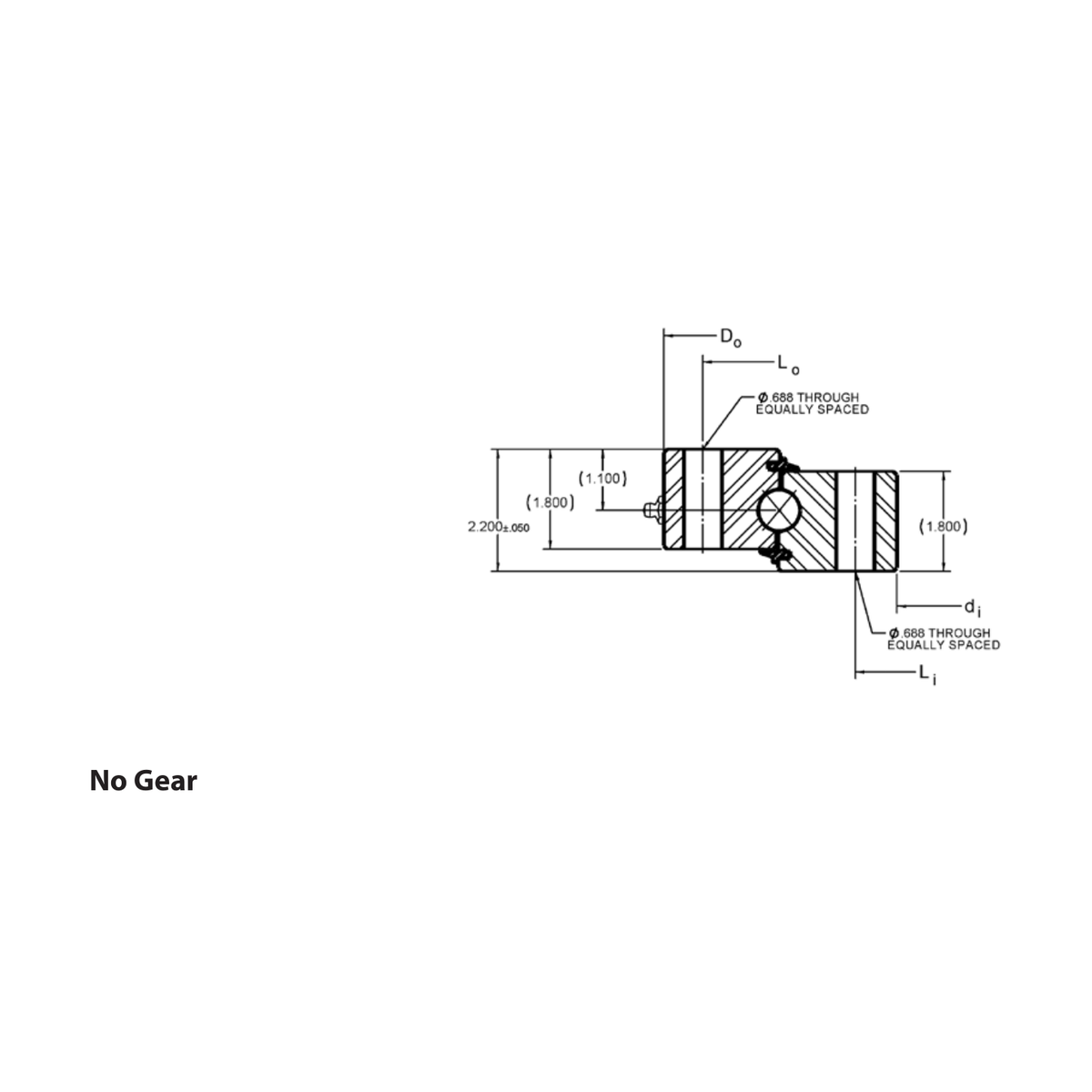 Kaydon Hs Series Senza dentatura outline drawing