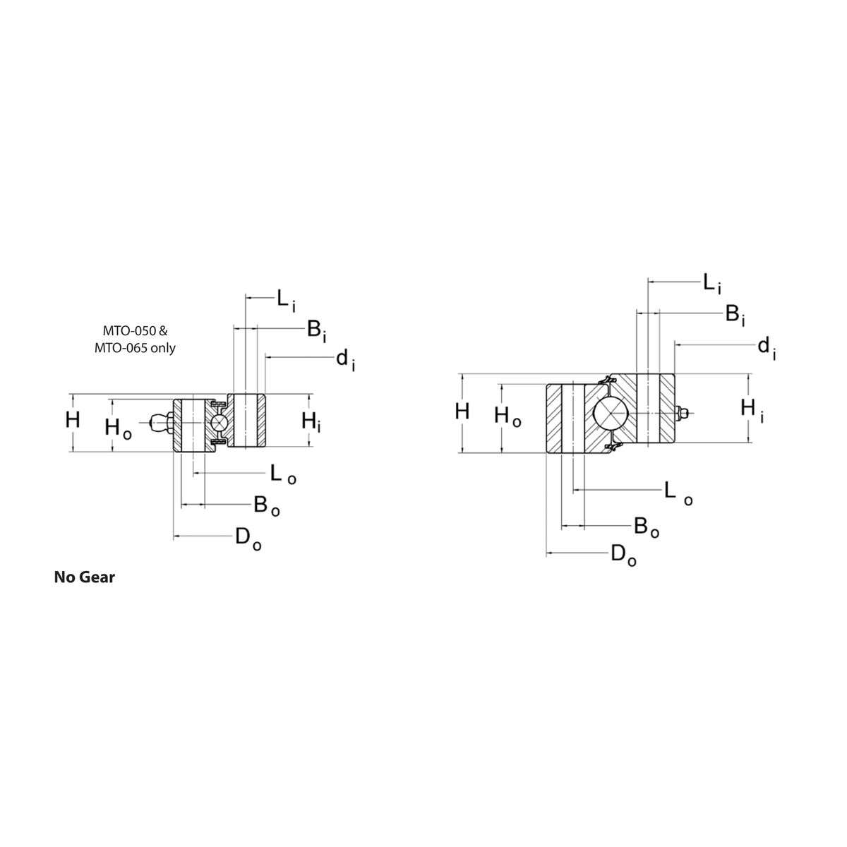 Kaydon Mt Series Senza dentatura outline drawing