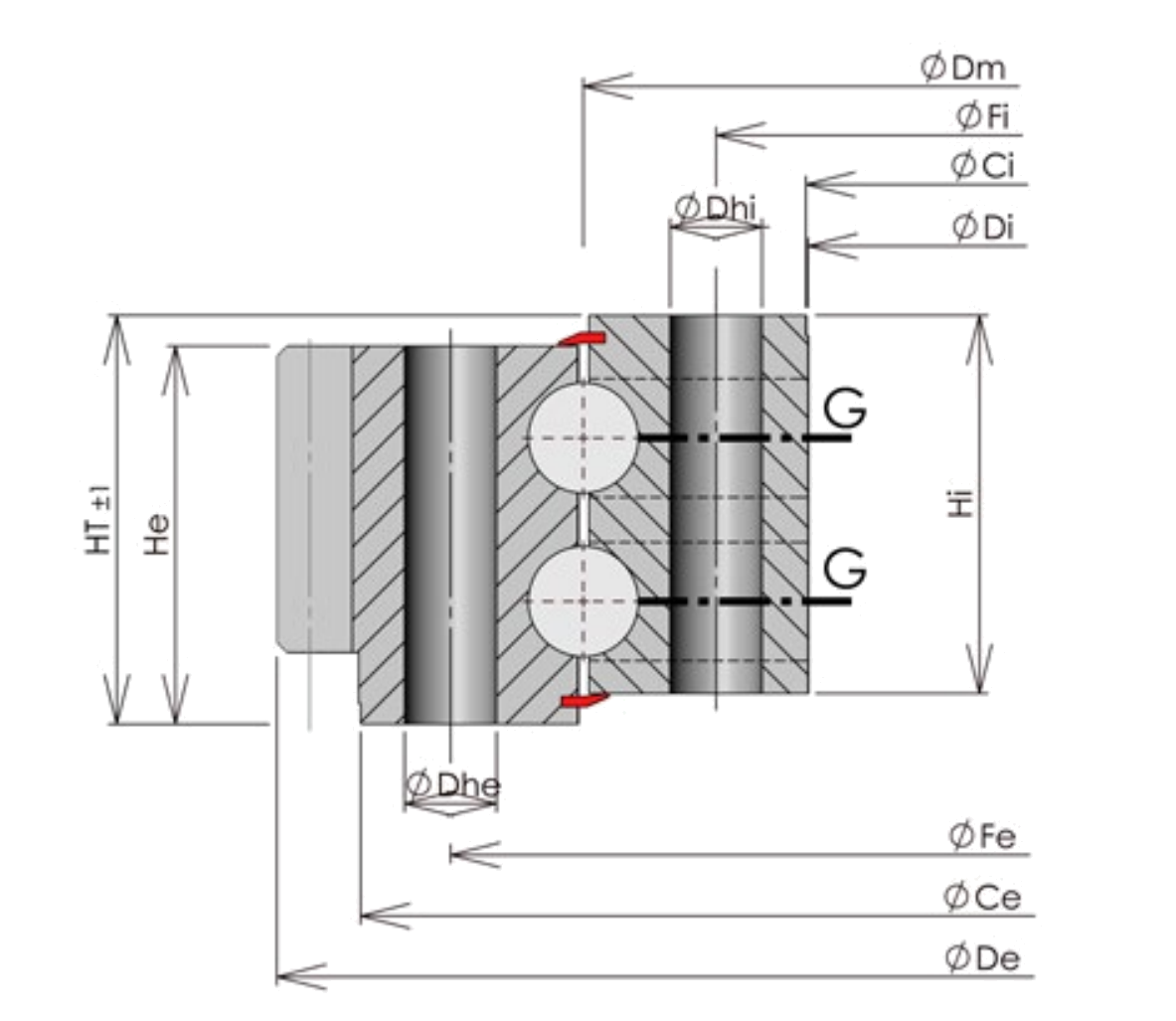 ROLLIX 11-3000-00 slewing bearing replacement dimensional drawing