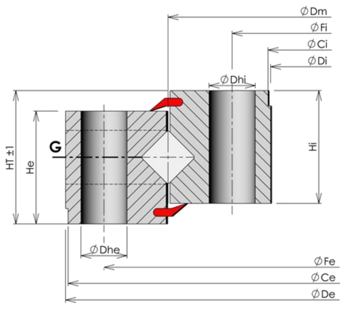 ROLLIX 08-1830-01 slewing bearing replacement dimensional drawing