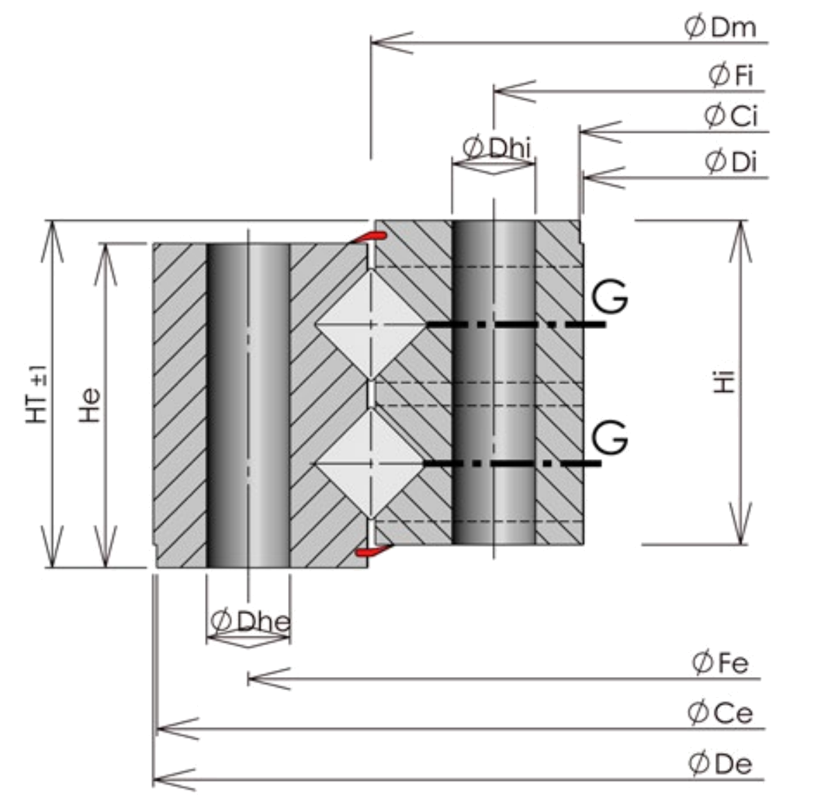 ROLLIX 18-2000-00 slewing bearing replacement dimensional drawing