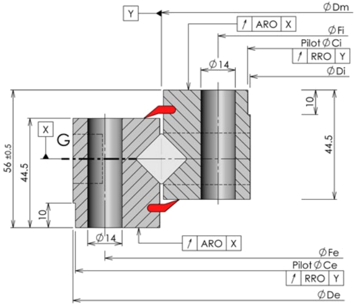 ROLLIX 48-0944-00 slewing bearing replacement dimensional drawing