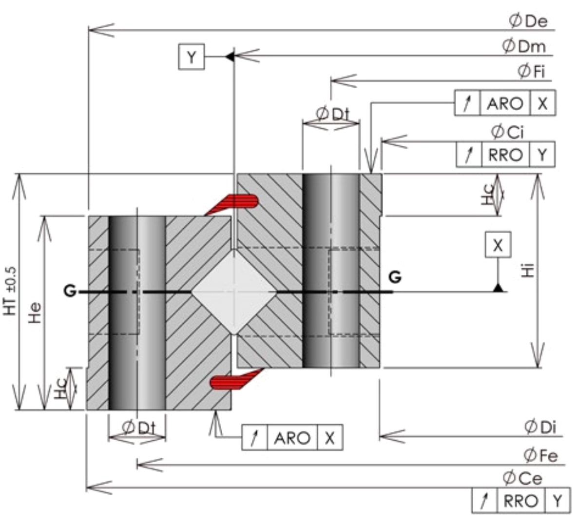 ROLLIX 88-1935-00 slewing bearing replacement dimensional drawing
