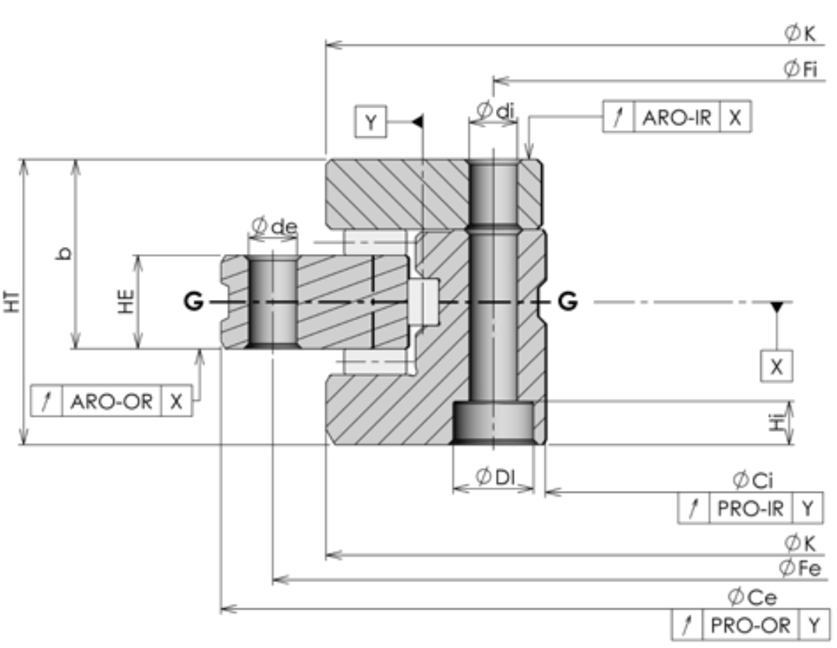 ROLLIX 88-0464-60 slewing bearing replacement dimensional drawing
