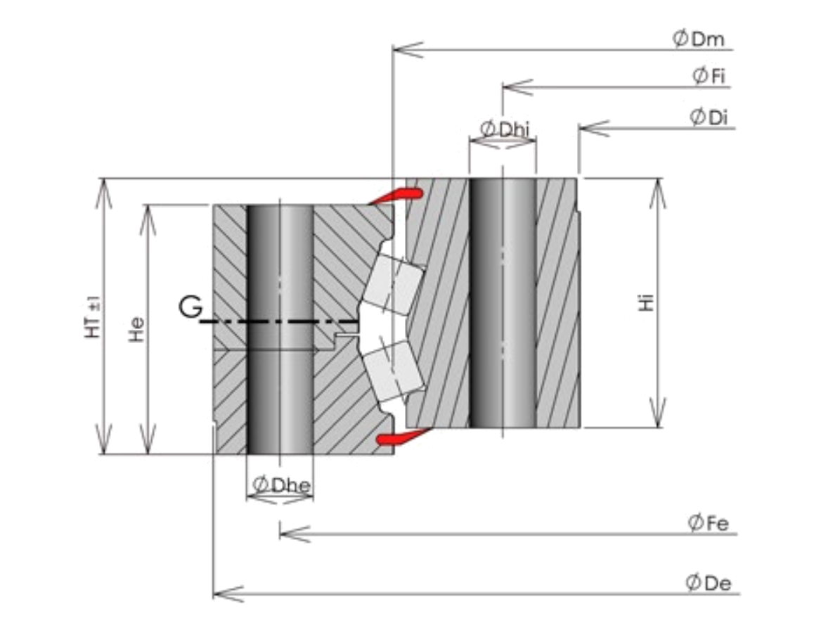 ROLLIX 75-2000-00 slewing bearing replacement dimensional drawing