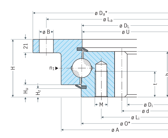 Rothe Erde 282.30.1400.013 slewing bearing replacement dimensional drawing