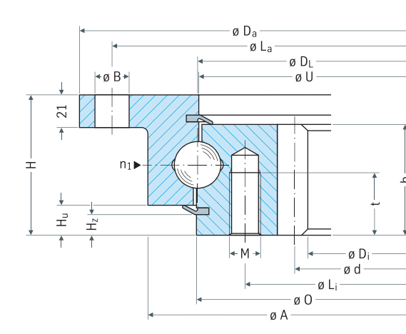 Rothe Erde 282.30.1175.013 slewing bearing replacement dimensional drawing