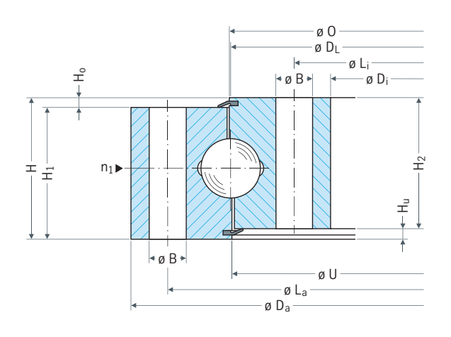 Rothe Erde 060.25.0475.000.11.1504 slewing bearing replacement dimensional drawing