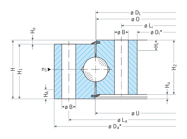 Rothe Erde 060.20.0414.500.01.1503 slewing bearing replacement dimensional drawing
