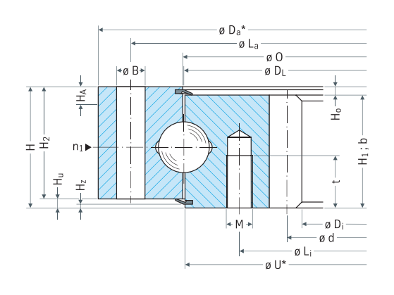 Rothe Erde 062.20.0844.500.01.1503 slewing bearing replacement dimensional drawing