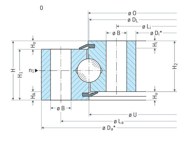Rothe Erde 060.25.0955.500.11.1503 slewing bearing replacement dimensional drawing