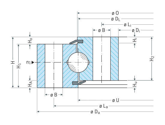 Rothe Erde 060.25.0855.575.11.1403 slewing bearing replacement dimensional drawing