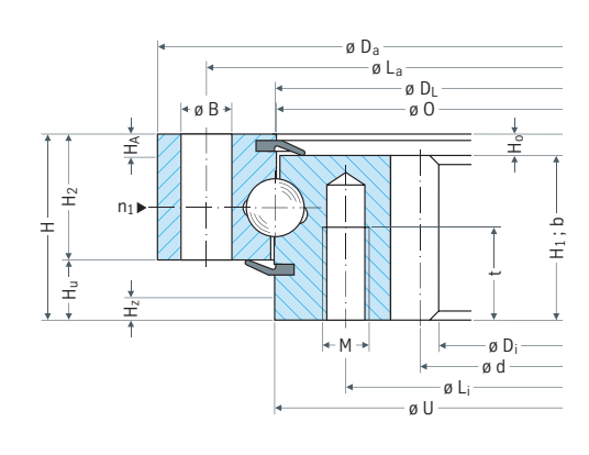 Rothe Erde 062.25.0855.575.11.1403 slewing bearing replacement dimensional drawing