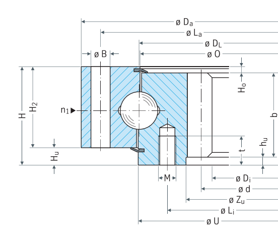 Rothe Erde 062.25.1077.304.21.1504 slewing bearing replacement dimensional drawing