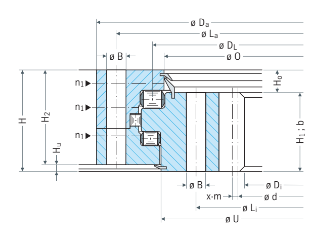 Rothe Erde 192.32.4000.990.41.1502 slewing bearing replacement dimensional drawing