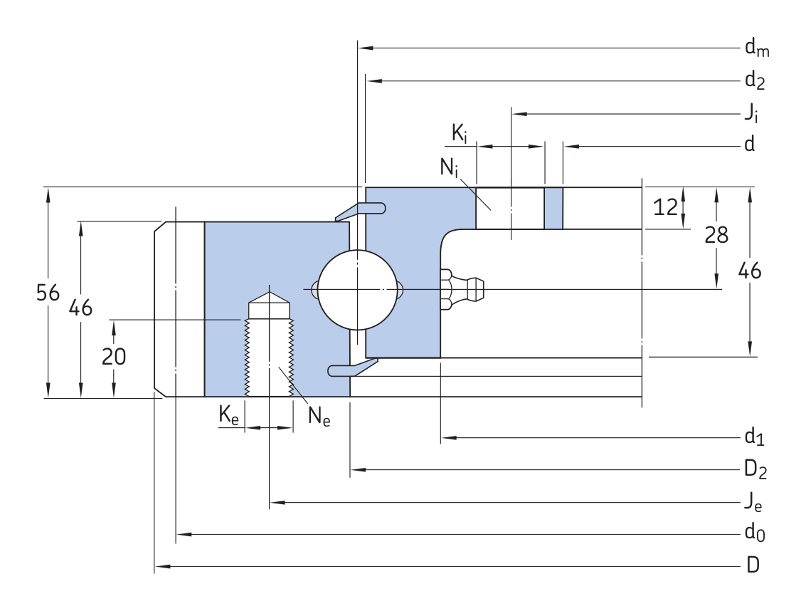 Disegno di ingombro dal catalogo OEM per SKF RKS.21 1091