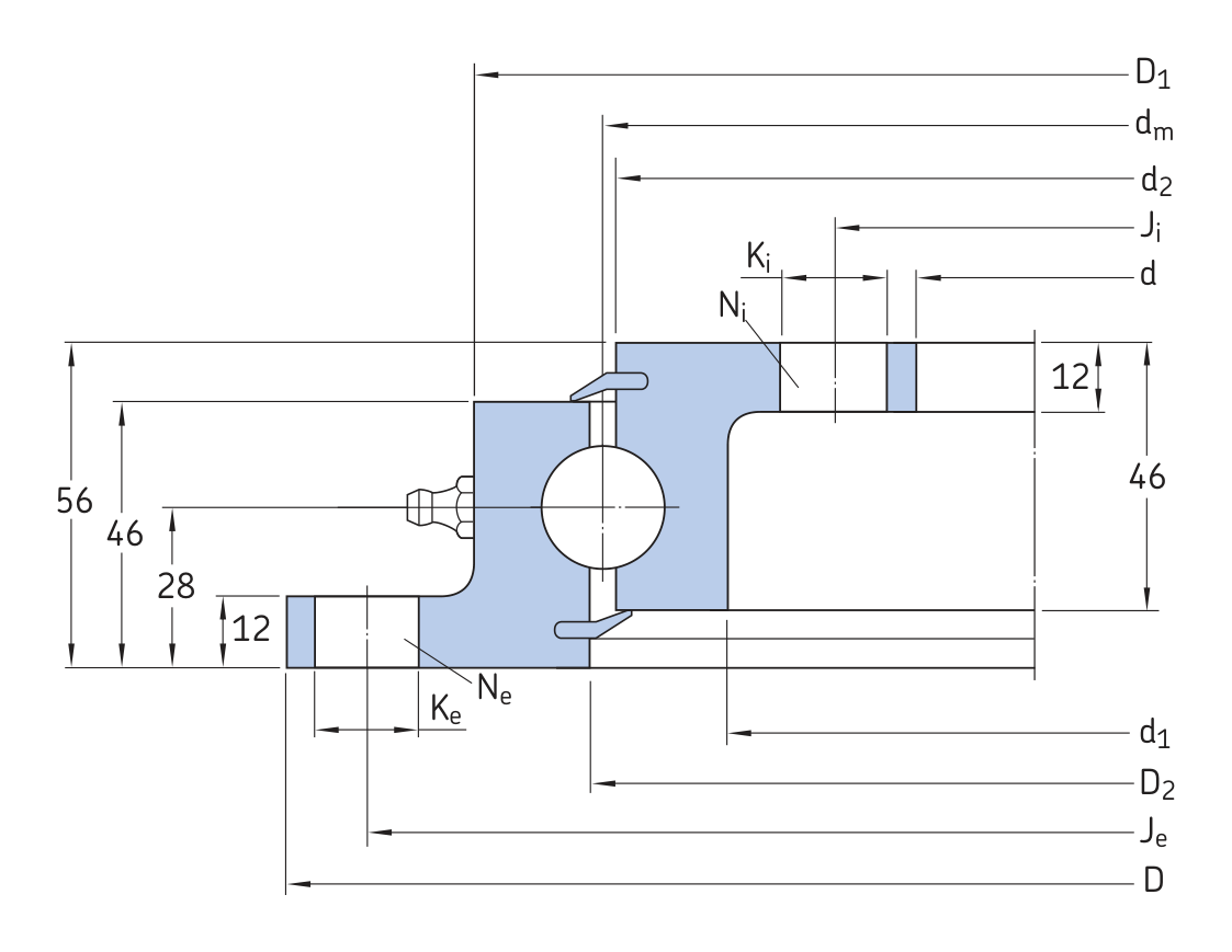 Disegno di ingombro dal catalogo OEM per SKF RKS.23 1091