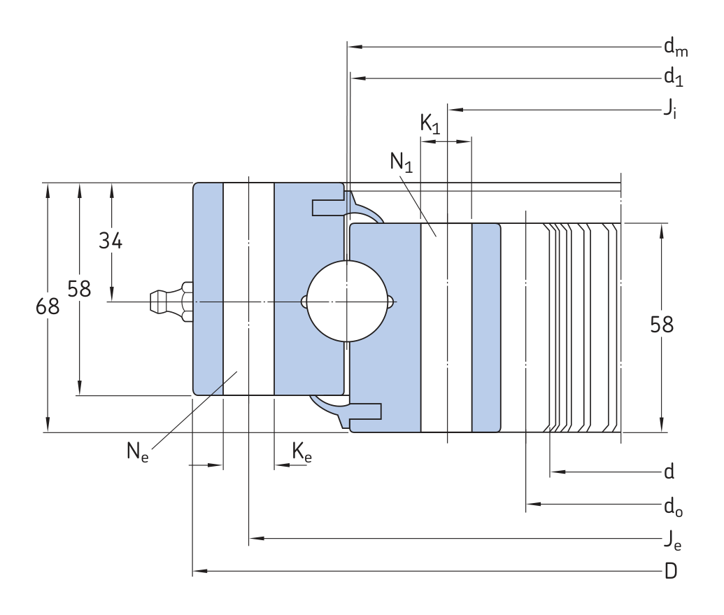 Disegno di ingombro dal catalogo OEM per SKF RKS.062.25.1314