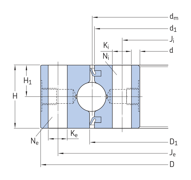 Disegno di ingombro dal catalogo OEM per SKF RKS.951145101001