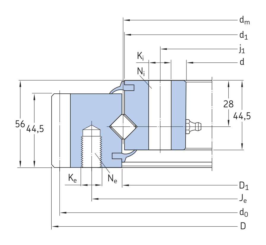 Desenho de contorno de origem do catálogo OEM para SKF RKS.161.14.0744