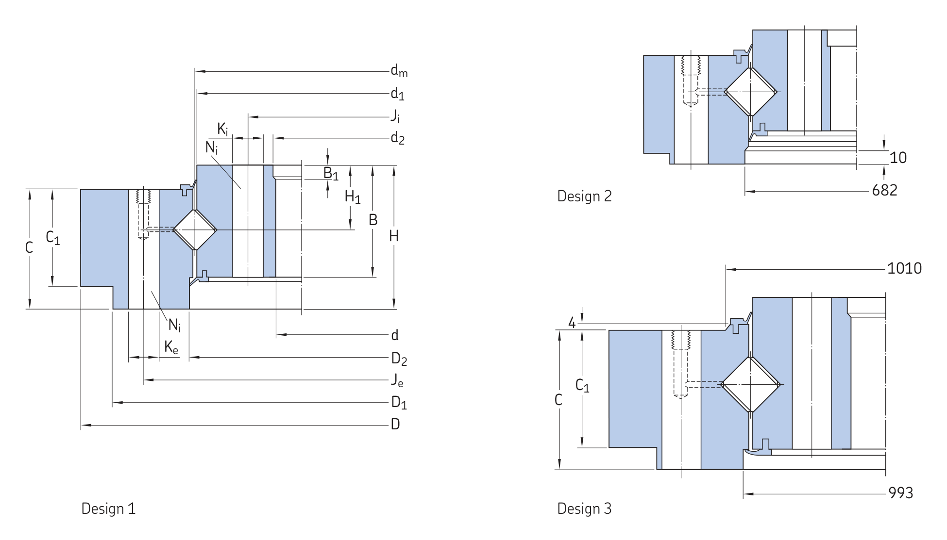 Disegno di ingombro dal catalogo OEM per SKF RKS.121395101002