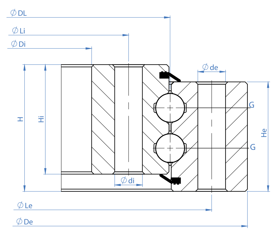 Tibet Makina 0821R-12B-200 slewing bearing replacement dimensional drawing