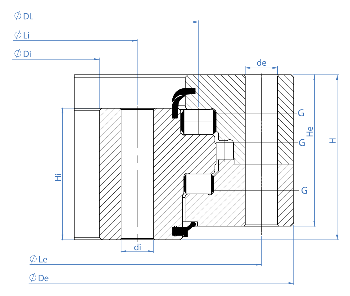 Tibet Makina 2852R-12R-300 slewing bearing replacement dimensional drawing