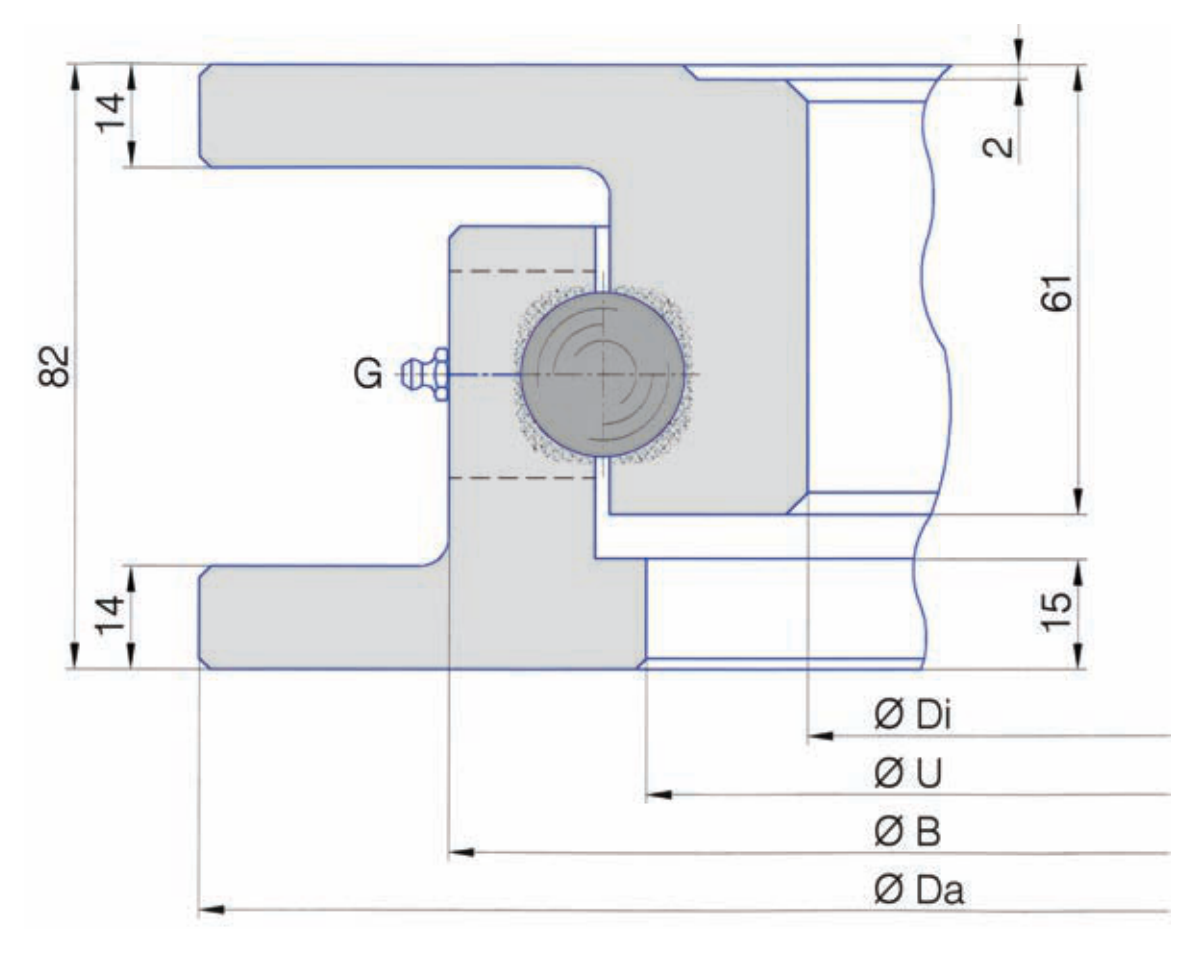 Torriani Gianni I.700.22.00.A/SD-T slewing bearing replacement dimensional drawing